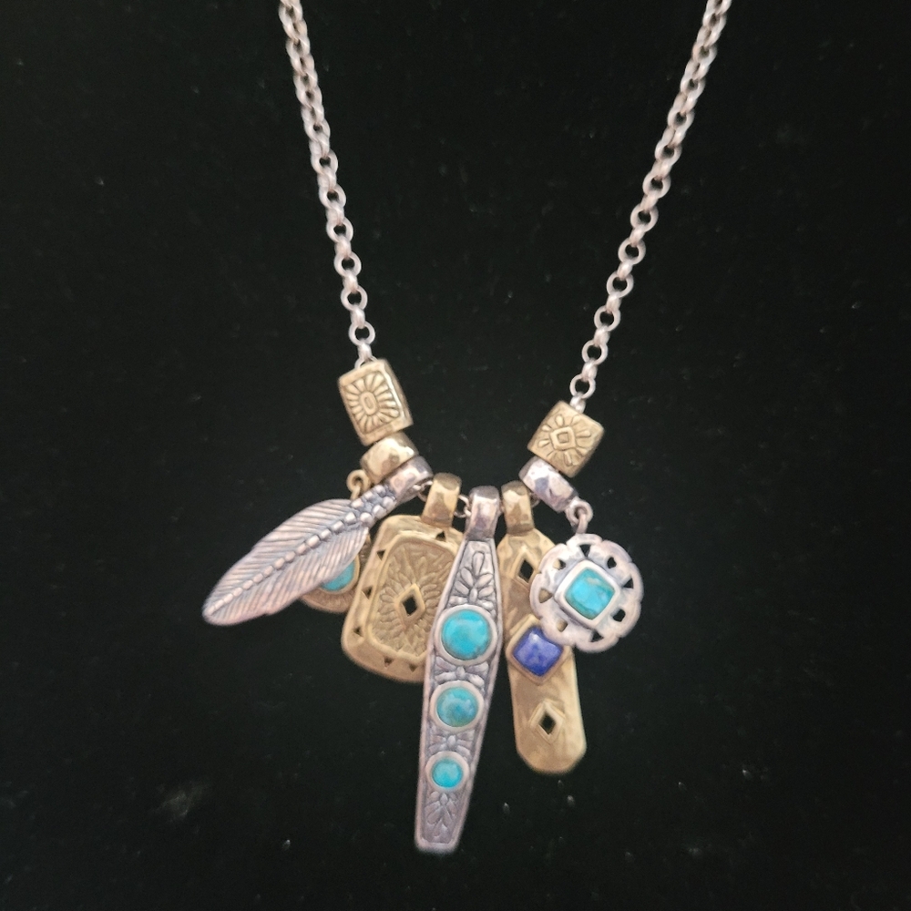 Mixed media charm necklace